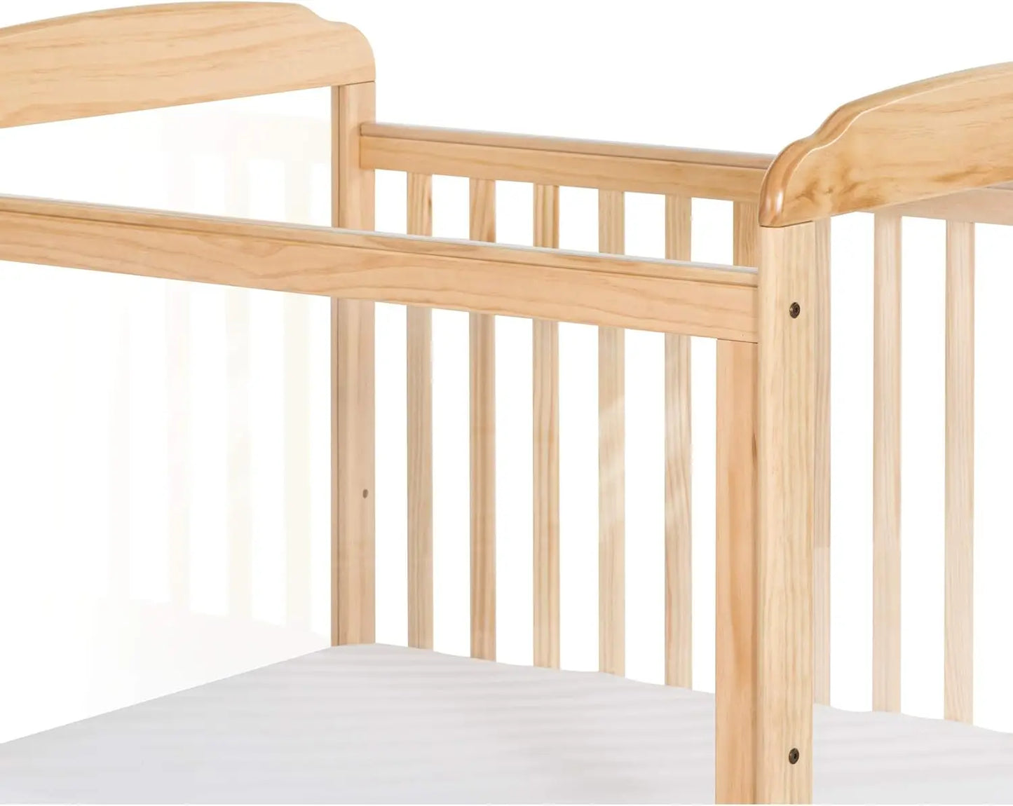 Serenity 3-Panel ClearView Compact Crib, Fixed-Side, Natural Wood
