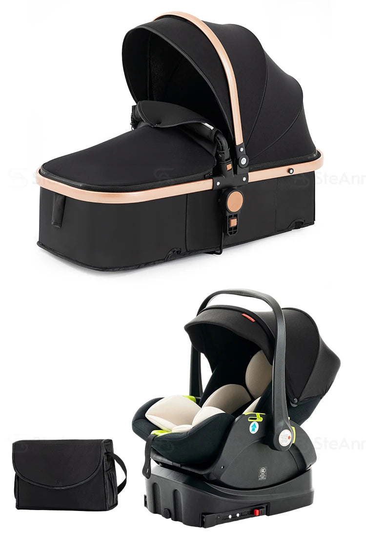 3-in-1 Baby Stroller Travel System with ISOFIX Base