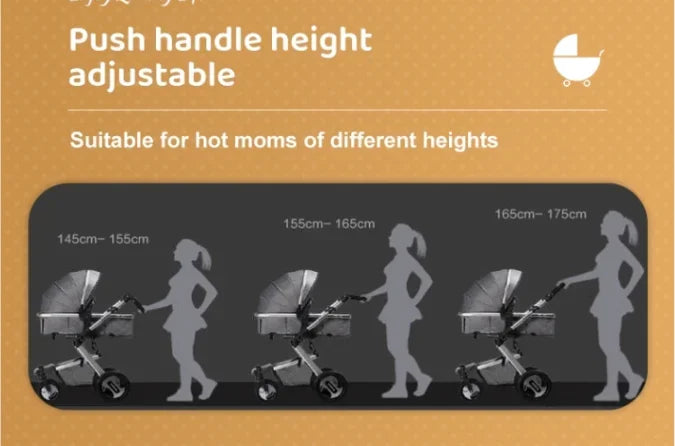 Aluminum stroller with carrycot and car seat baby pushchair 3 in 1