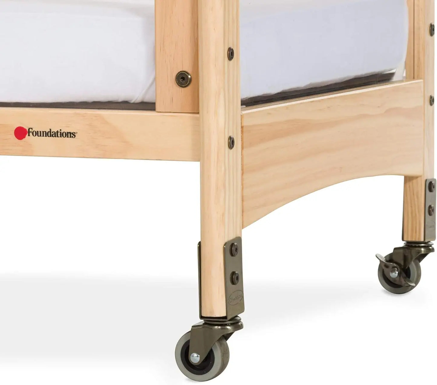 Serenity 3-Panel ClearView Compact Crib, Fixed-Side, Natural Wood