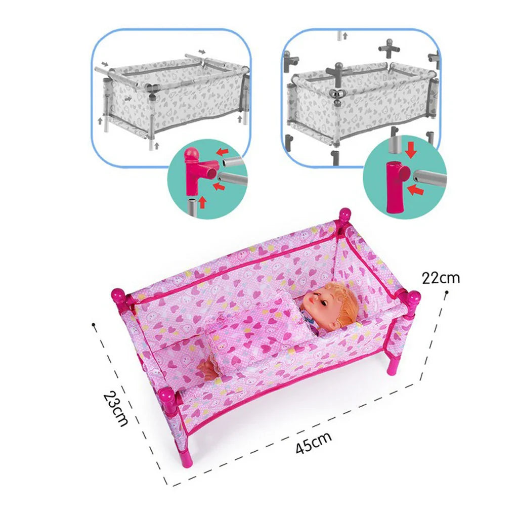 Reborn Doll Bed Baby Toddler Crib