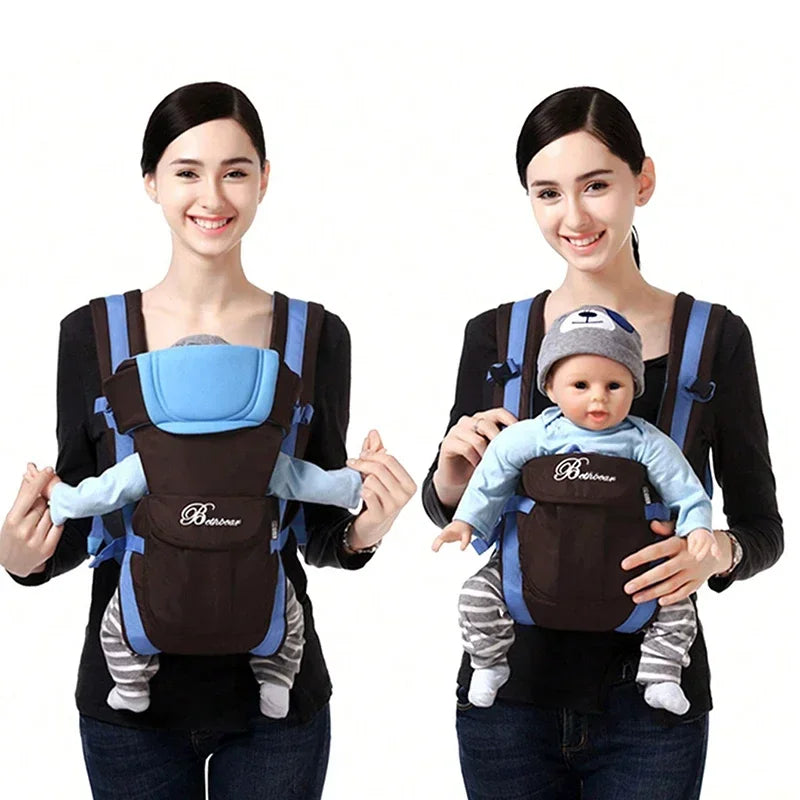 Beth Bear 4-in-1 Baby Carrier Backpack - Breathable, Front-Facing Infant Sling, Comfortable Wrap for Newborns and Toddlers