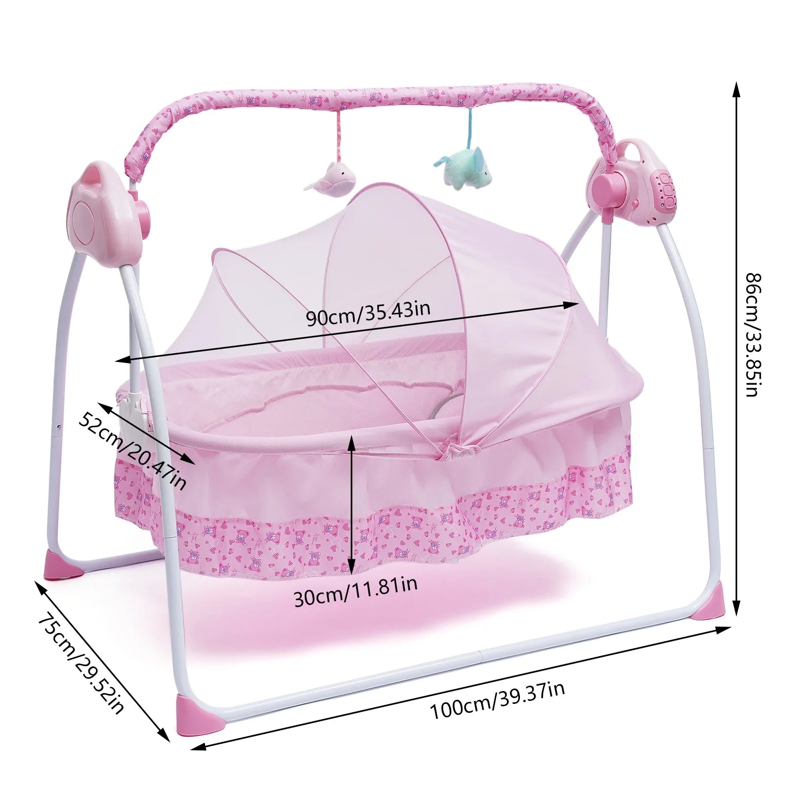 Electric Auto-Swing Baby Crib