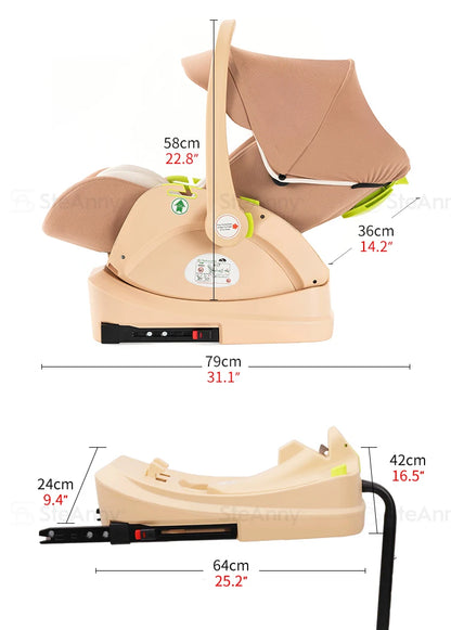 3-in-1 Baby Stroller Travel System with ISOFIX Base