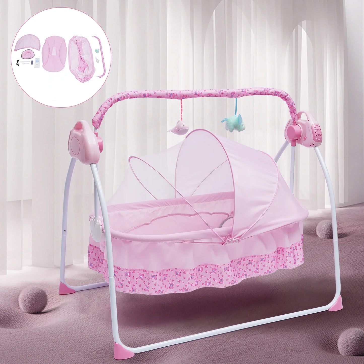 Electric Auto-Swing Baby Crib