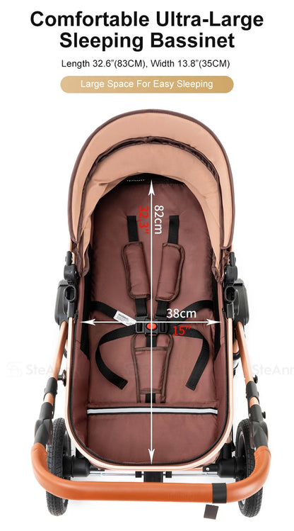 3-in-1 Baby Stroller Travel System with ISOFIX Base