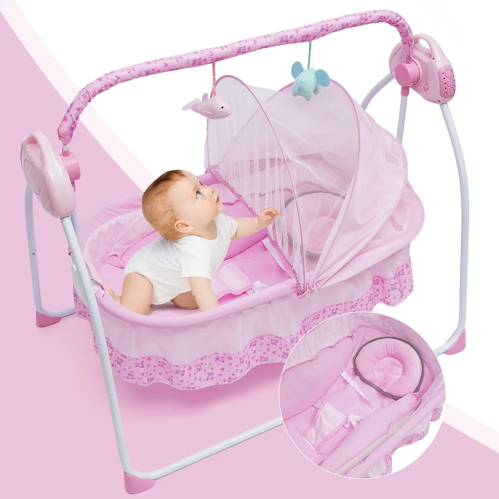 Electric Auto-Swing Baby Crib