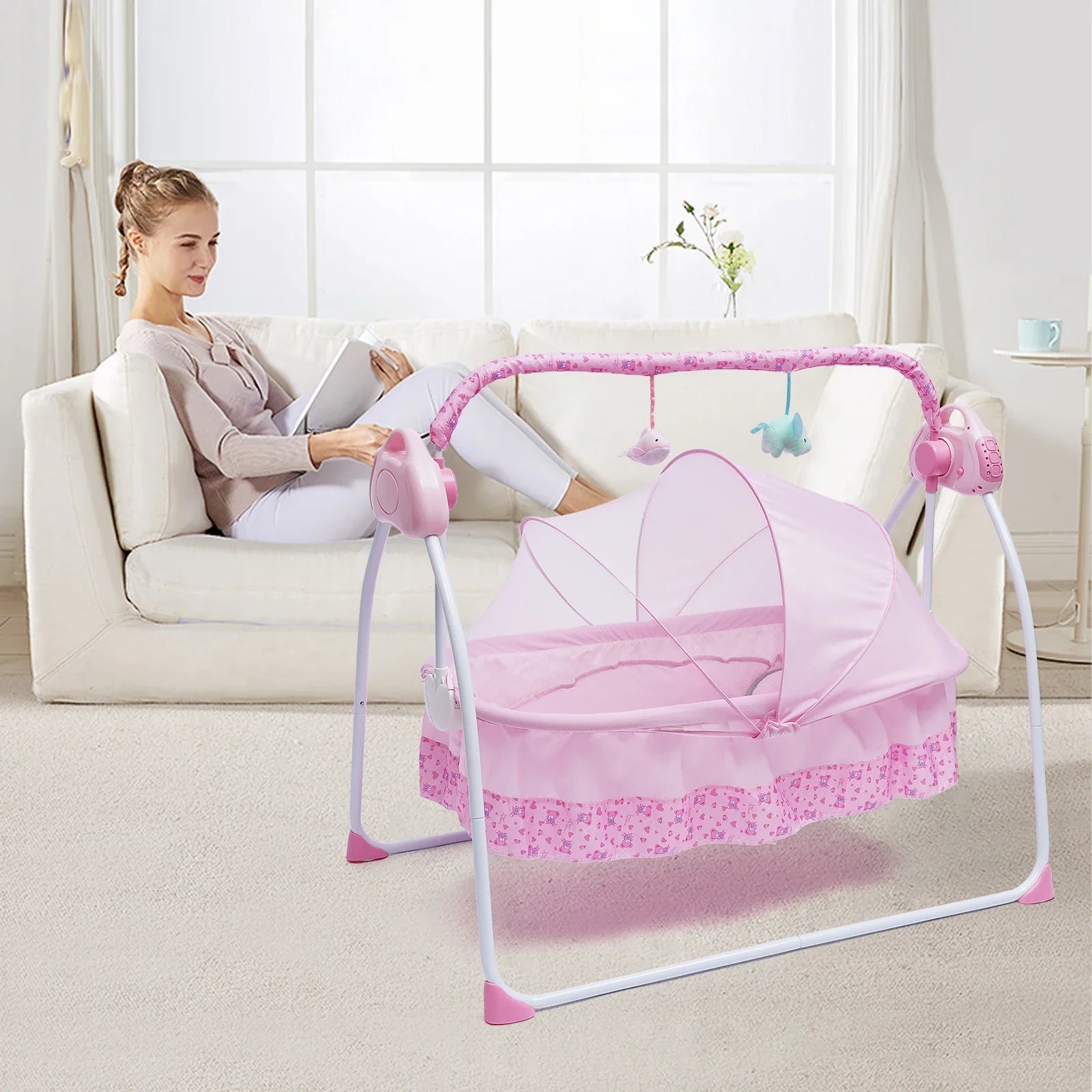 Electric Auto-Swing Baby Crib