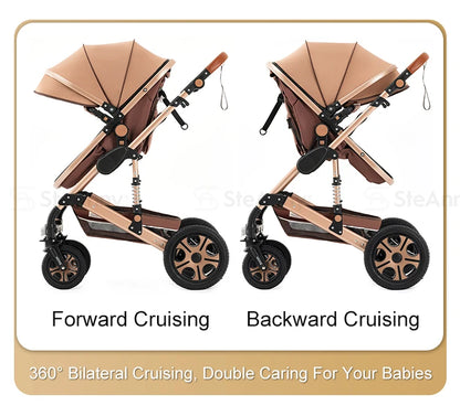 3-in-1 Baby Stroller Travel System with ISOFIX Base