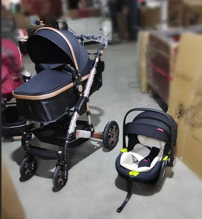 3-in-1 Baby Stroller Travel System with ISOFIX Base