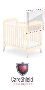 Compact Clearview Daycare Crib - Durable Wood Construction with Fixed Sides, Clear End Panels, and Non-Marking Casters (2 Locking)