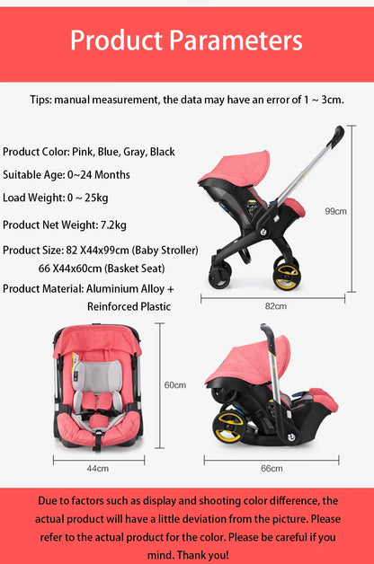 3-in-1 Baby Stroller and Pram Carriage for Newborns