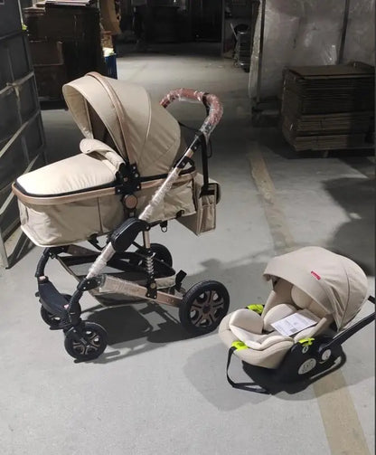 3-in-1 Baby Stroller Travel System with ISOFIX Base