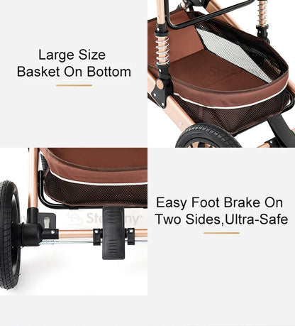 3-in-1 Baby Stroller Travel System with ISOFIX Base
